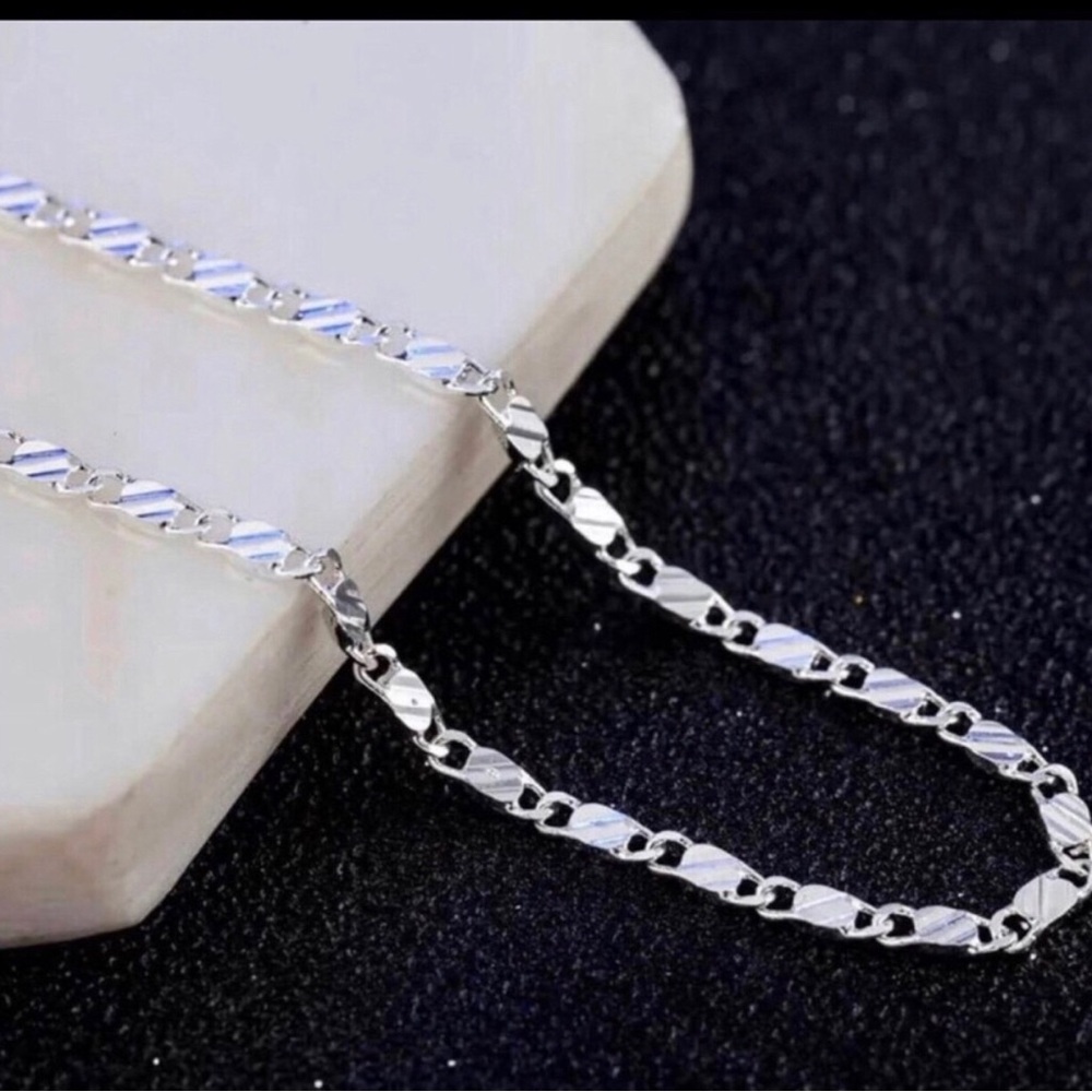 20” Sterling Silver Twisted Figaro Chain Necklace